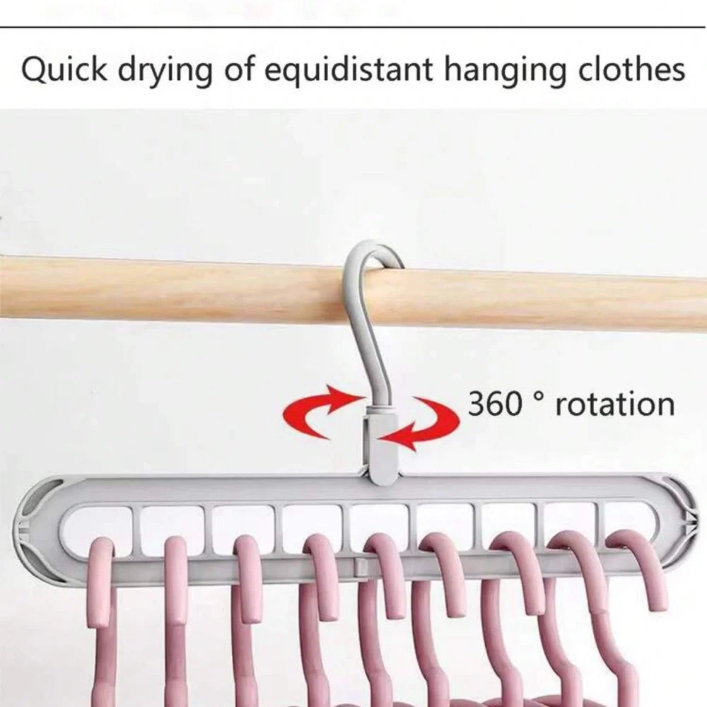 4pc 9-Hole Foldable & Rotatable & Multifunctional Magic Clothes Hanger